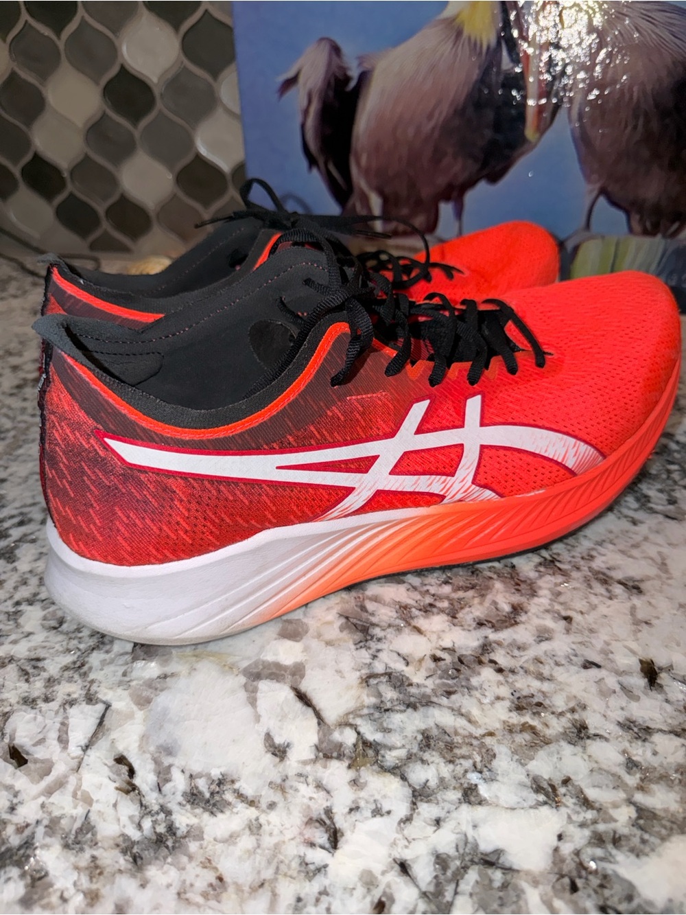 Asics Neon Red Orange Magic Speed Men's Running Shoes